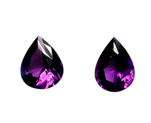 Amethyst - 5.92 carats pairing pear shape, Unheated. #DA30045