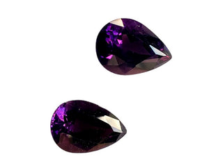 Amethyst - 7.63 carats pairing pear shape, Unheated. #DA30037